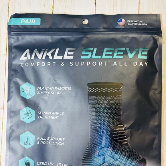 Modvel Ankle Brace Sleeve Sprained Ankle S Black New Pair in Packaging. - Picture 6 of 7